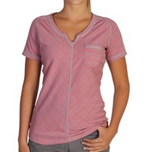 40%OFF 女性のハイキングやキャンプシャツ エクスオフィシャオゴーにポケットストライプTシャツ - （女性用）半袖 ExOfficio Go-To Pocket Stripe T-Shirt - Short Sleeve (For Women)画像